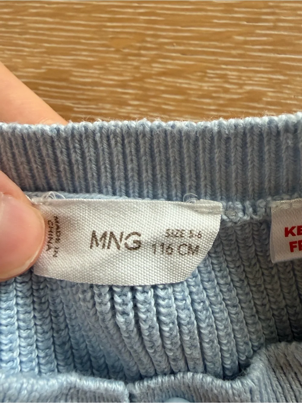 Mango kids Light Blue Knit Button-Up Cardigan